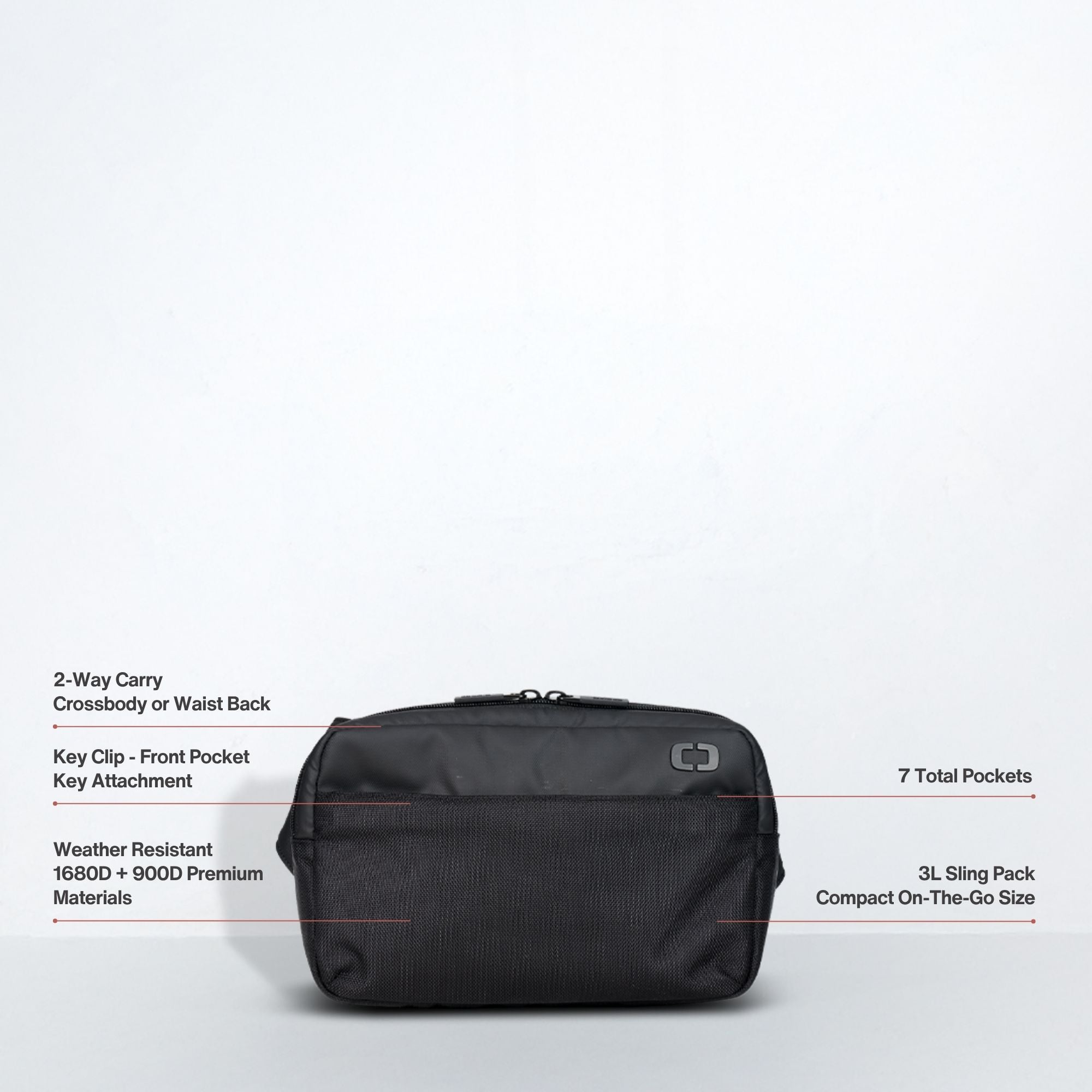 Pace Pro Crossbody - Black