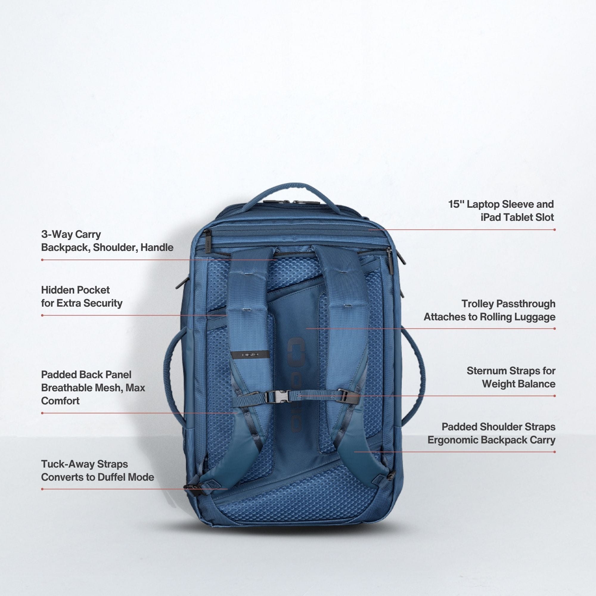Pace Pro Max Travel Duffel Backpack 45L - Moonlight Ocean