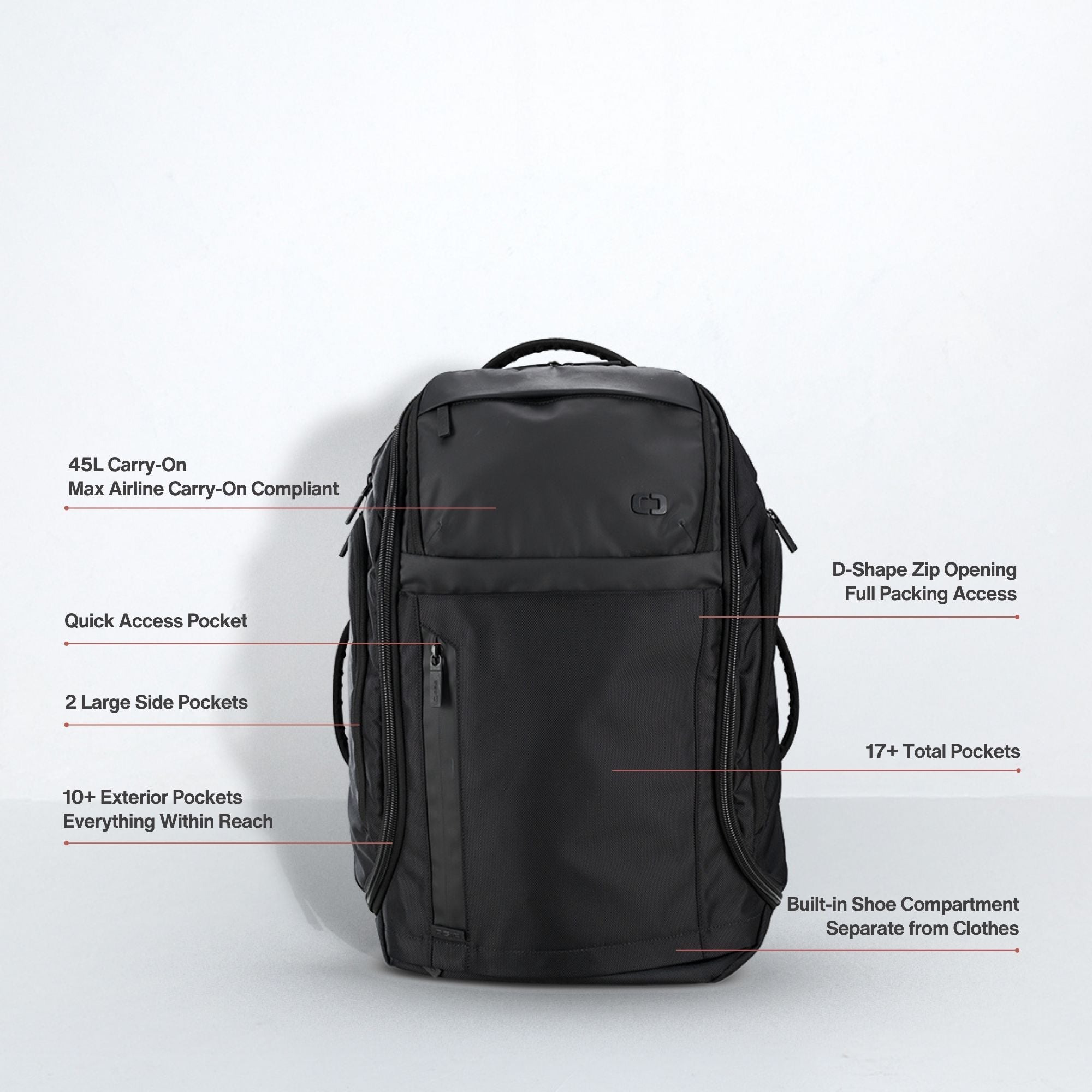 Pace Pro Max Travel Duffel Backpack 45L - Black