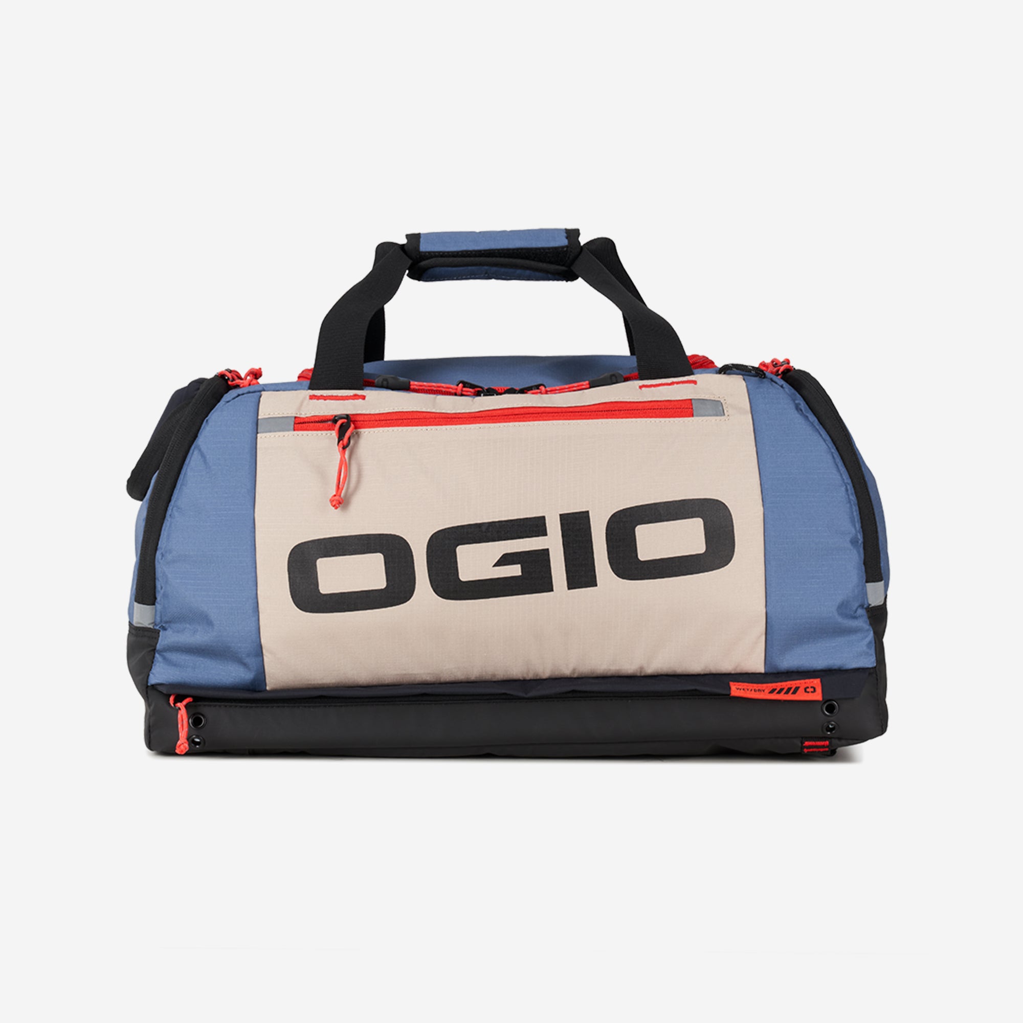 35L Fitness Duffel - Tan/Blue/Red