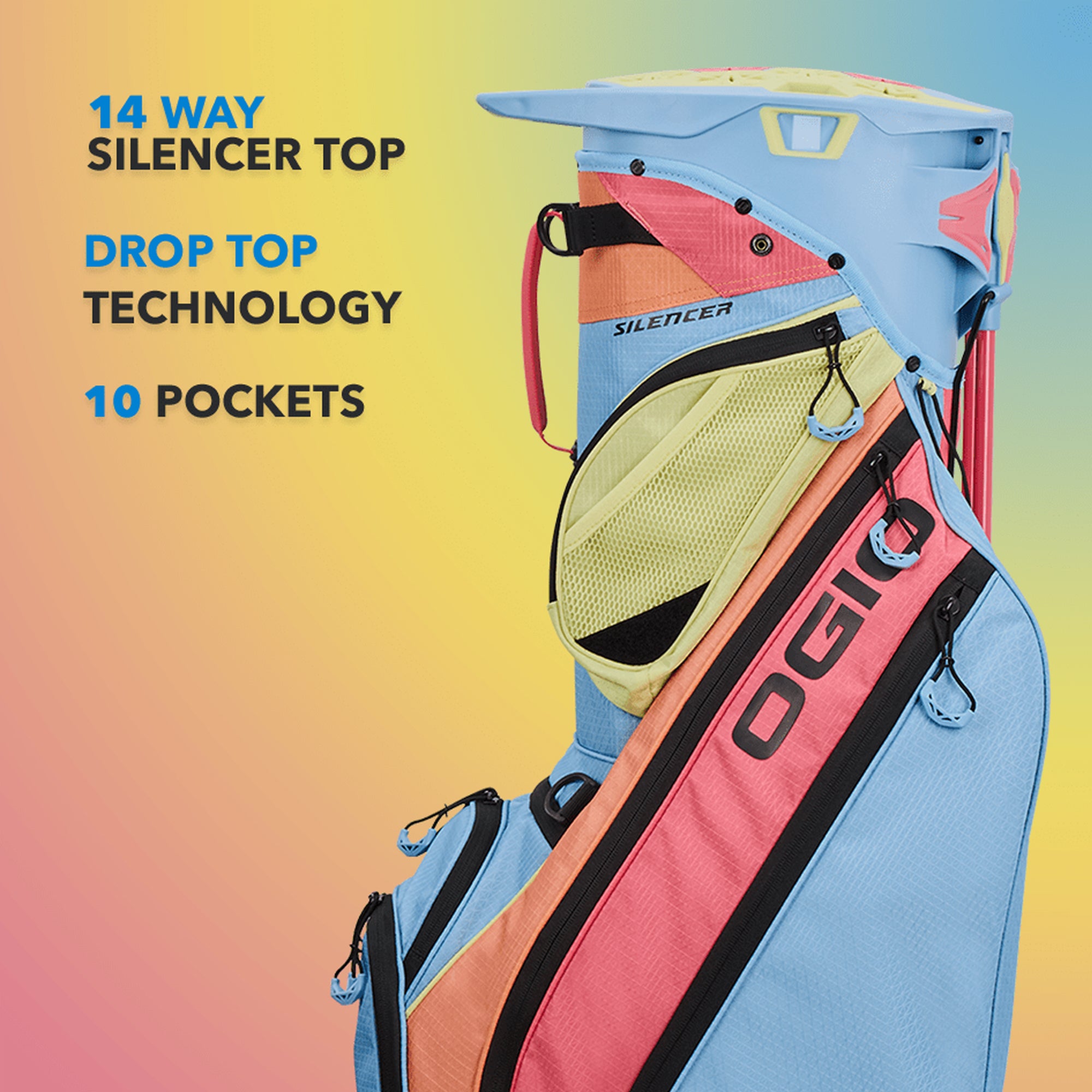 OGIO SILENCER HYBRID STAND GOLF BAG SHERBET