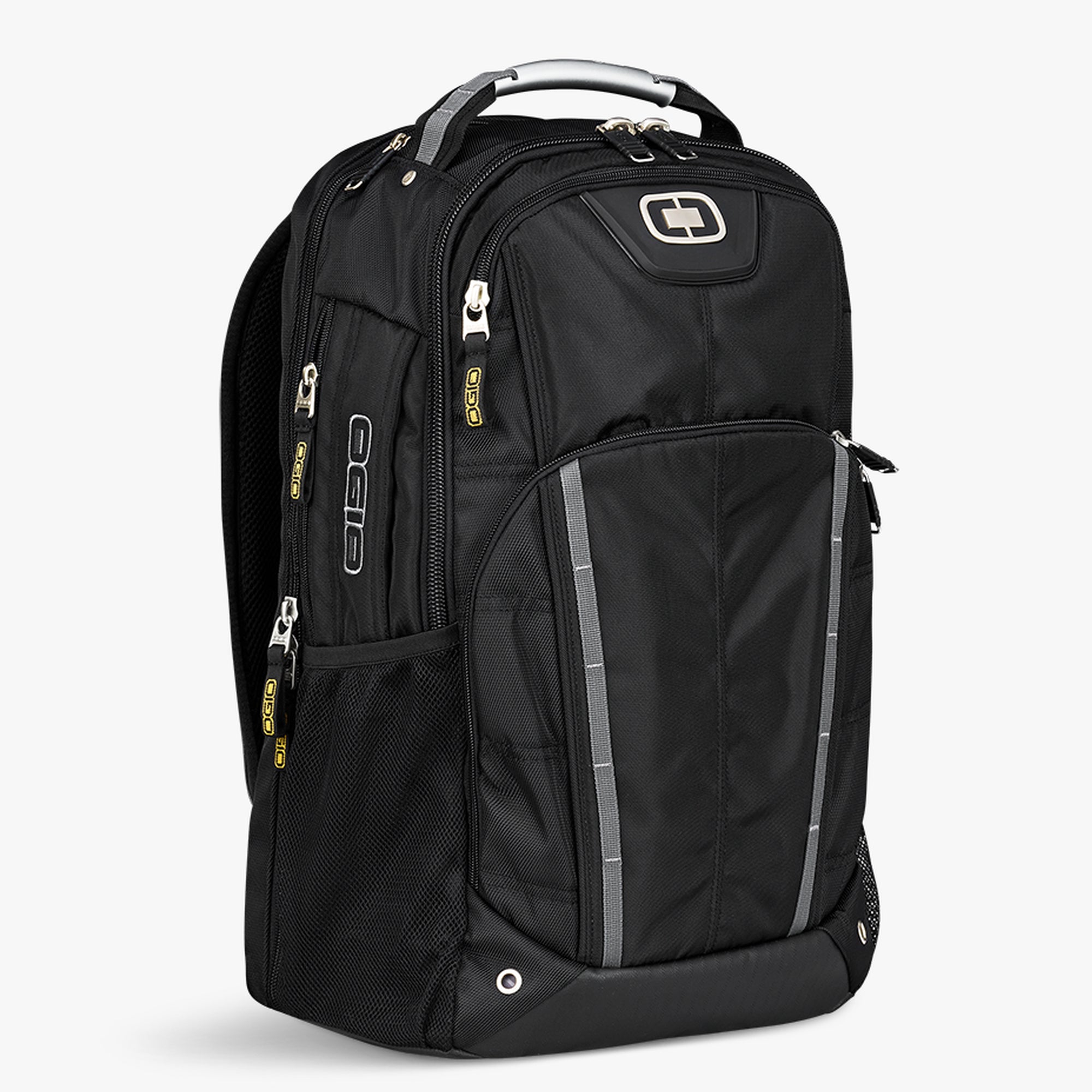 A black Axle laptop backpack with zippered compartments and a breathable padded back panel.