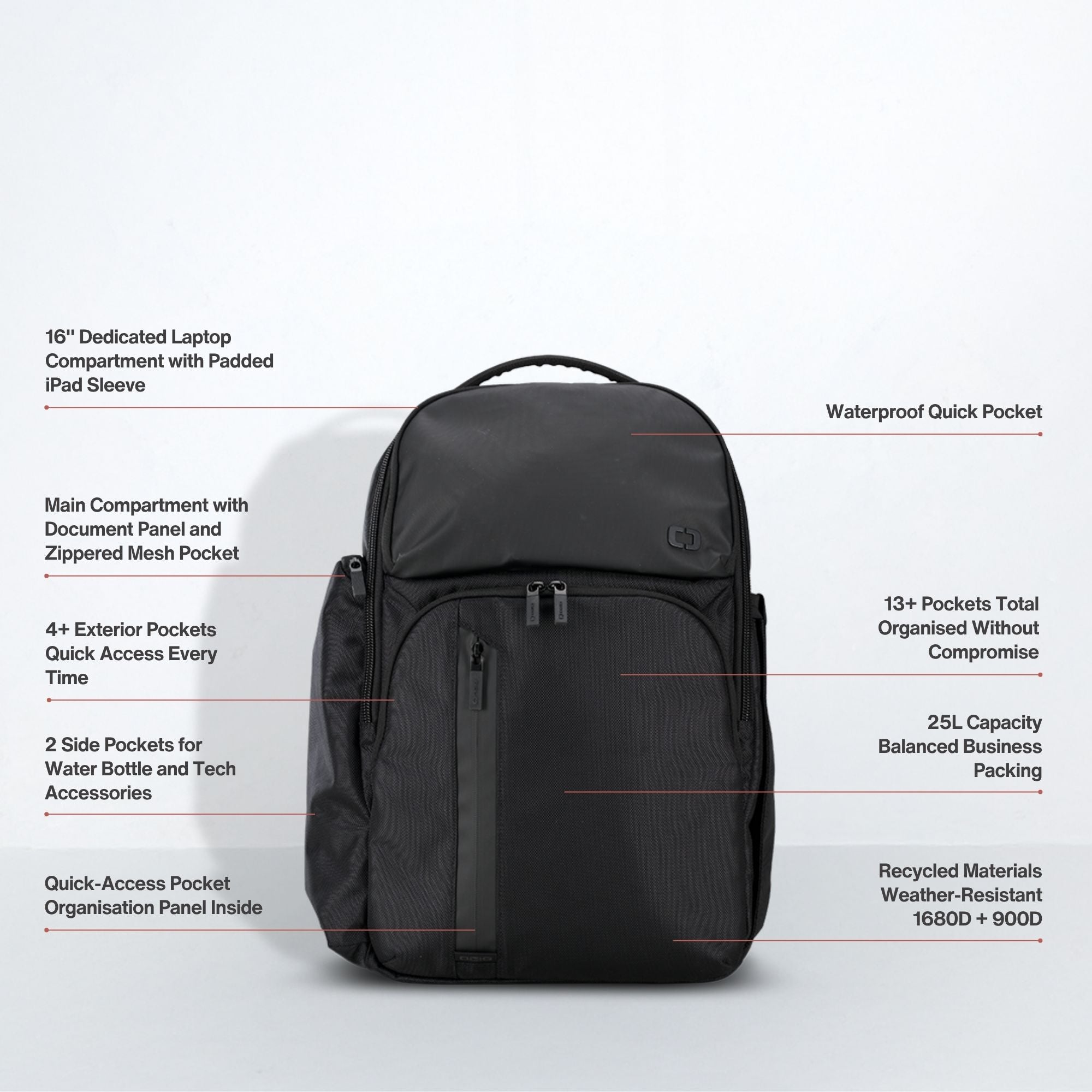 Pace Pro 25L Backpack - Black
