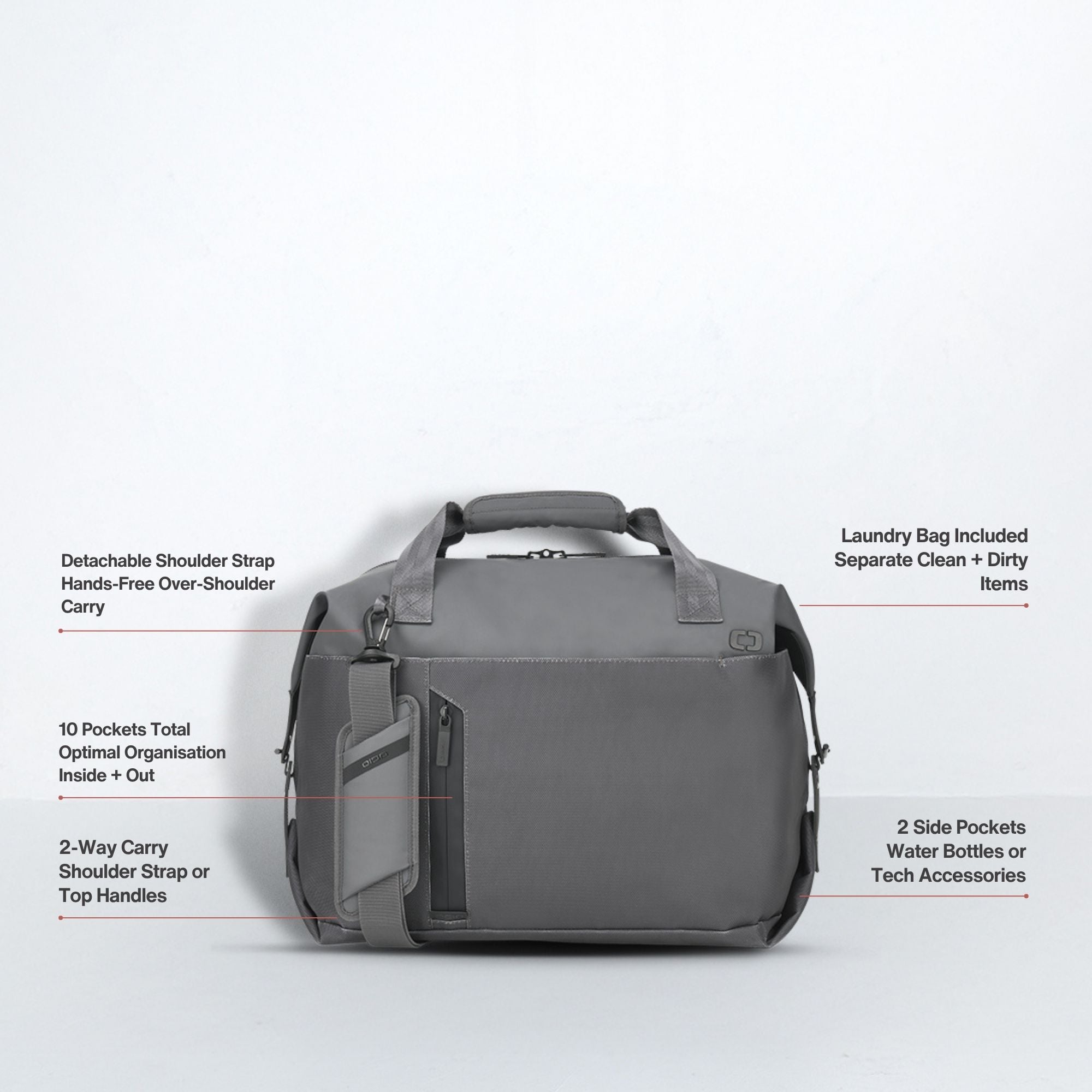 Ogio Pace Pro Duffle  - Grey Pinstripe