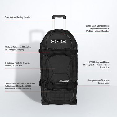 OGIO RIG 9800 Travel Bag – Black | 123 L Wheeled Travel & Gear