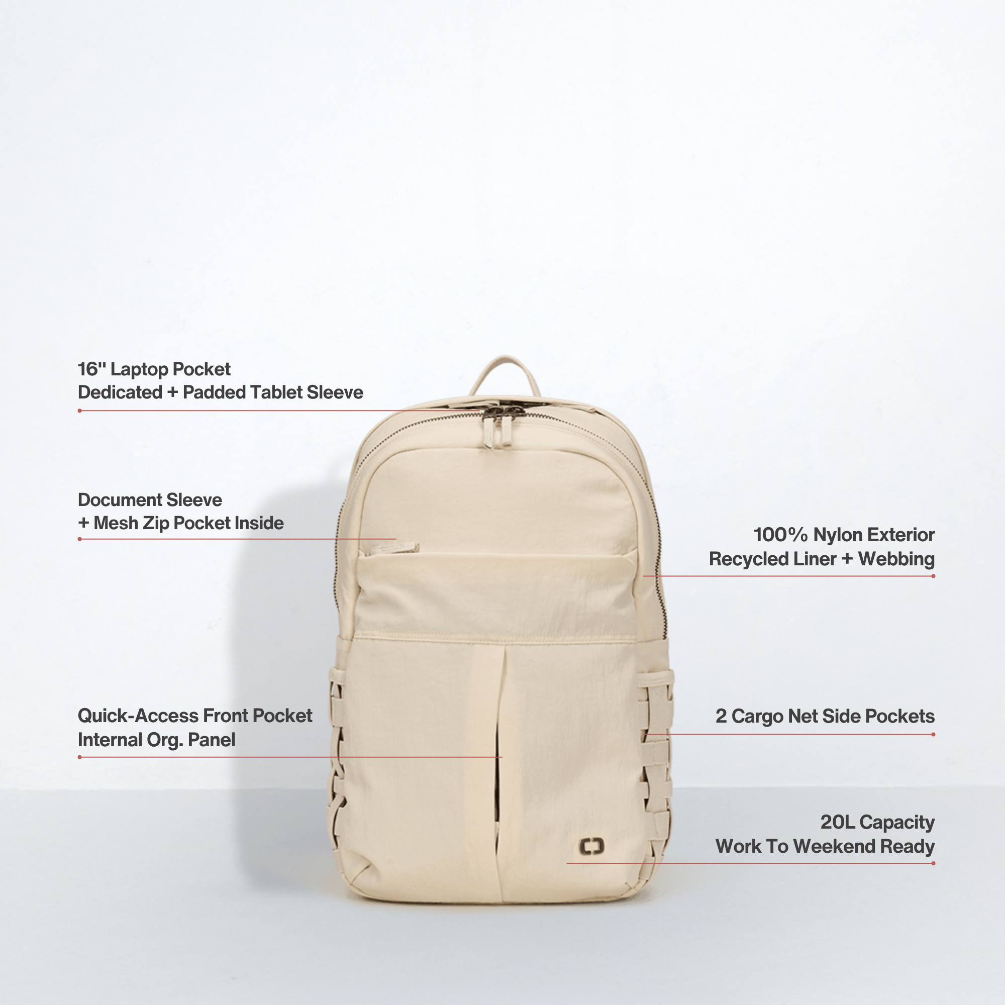 Rise Backpack - Vanilla Crème