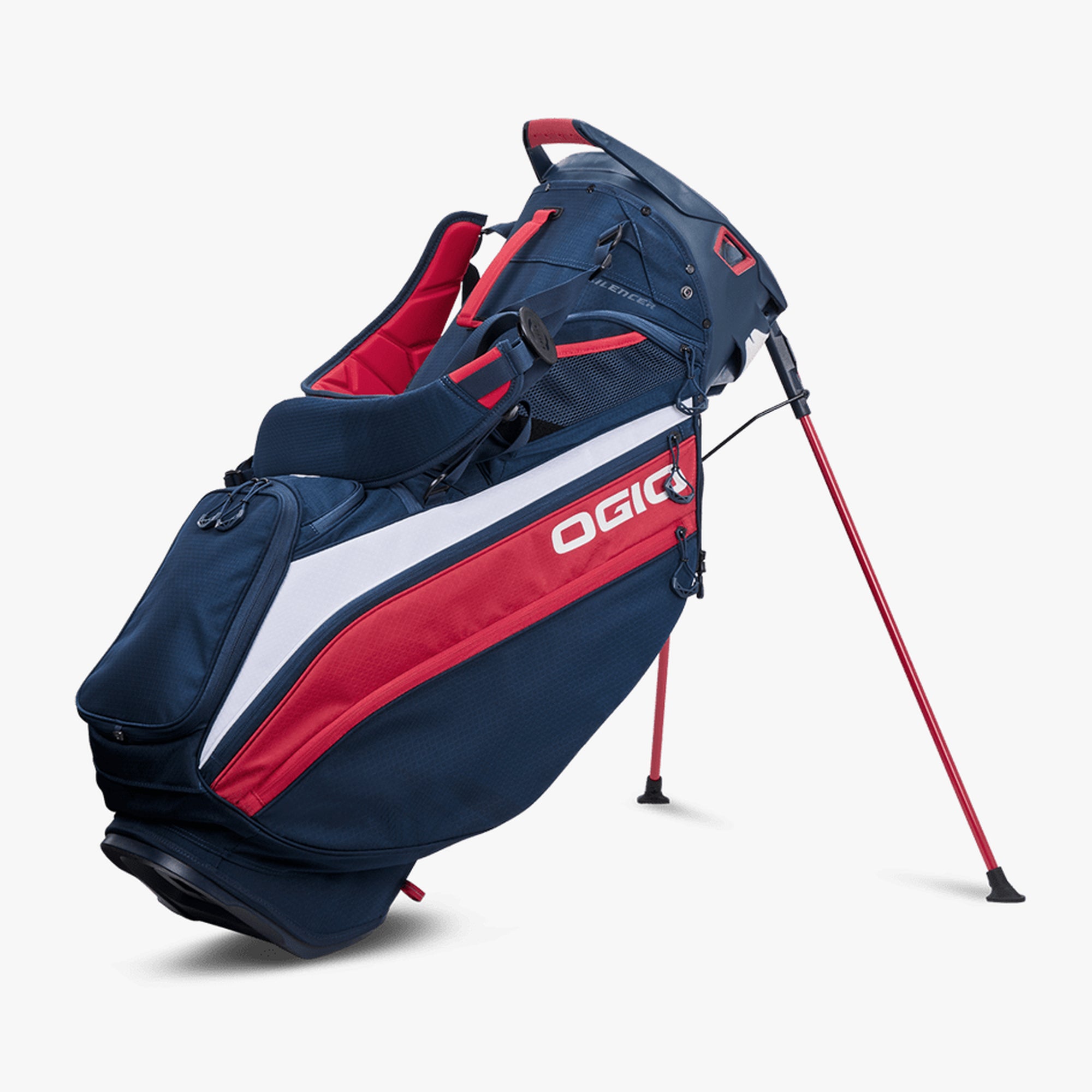 OGIO SILENCER HYBRID STAND GOLF BAG RED/WHITE/BLUE