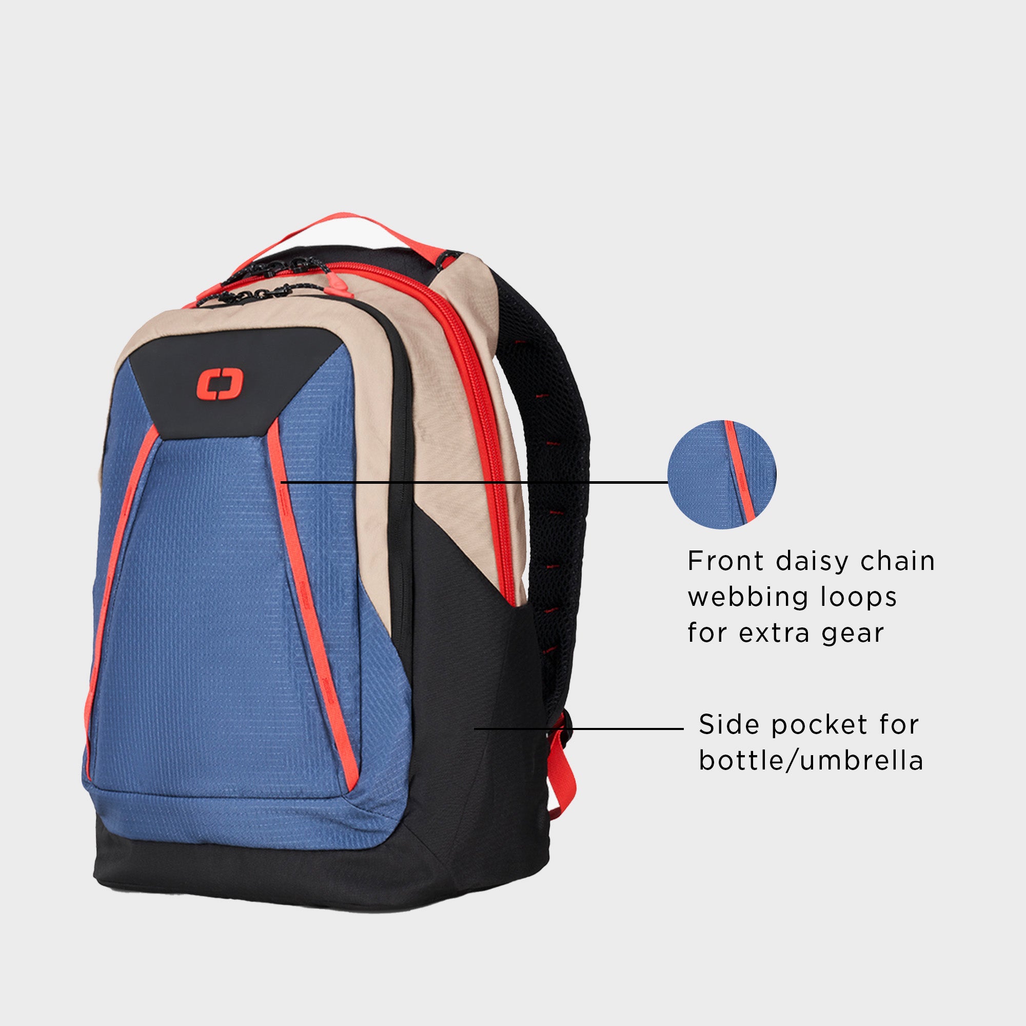 BANDIT PRO BACKPACK - TAN/BLUE/RED