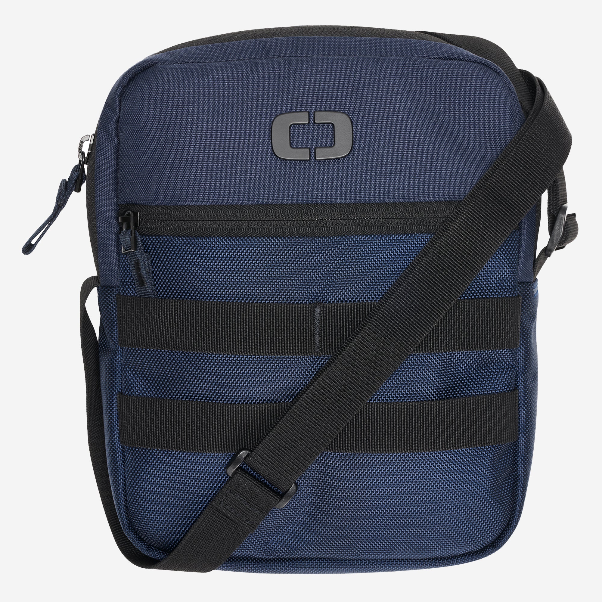 A navy-colored OGIO PACE PRO large pouch with a shoulder strap and multiple compartments.